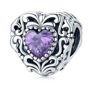 925 Sterling Silver Vintage Heart Charm